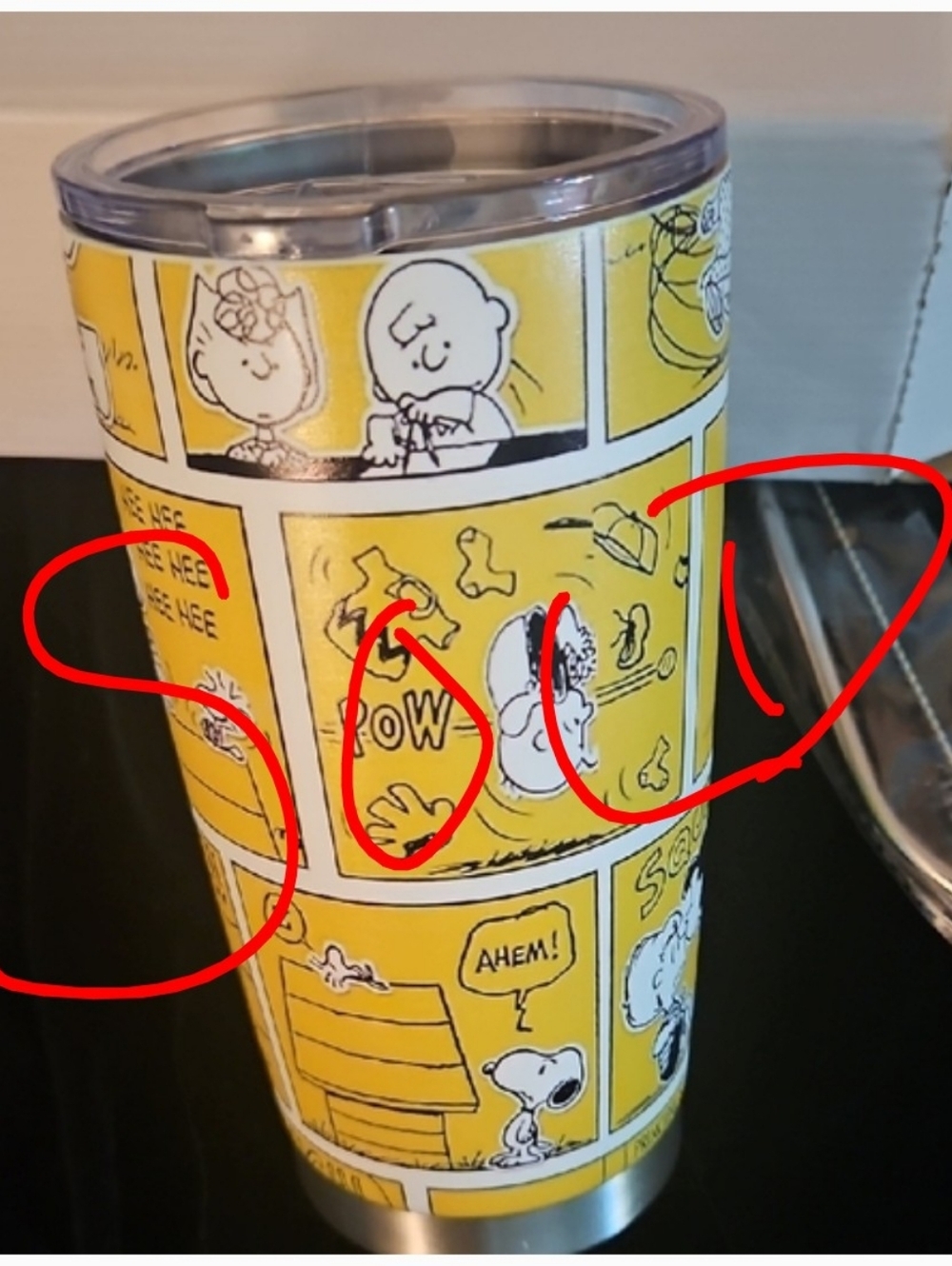 Yellow Comic Strip Tumbler